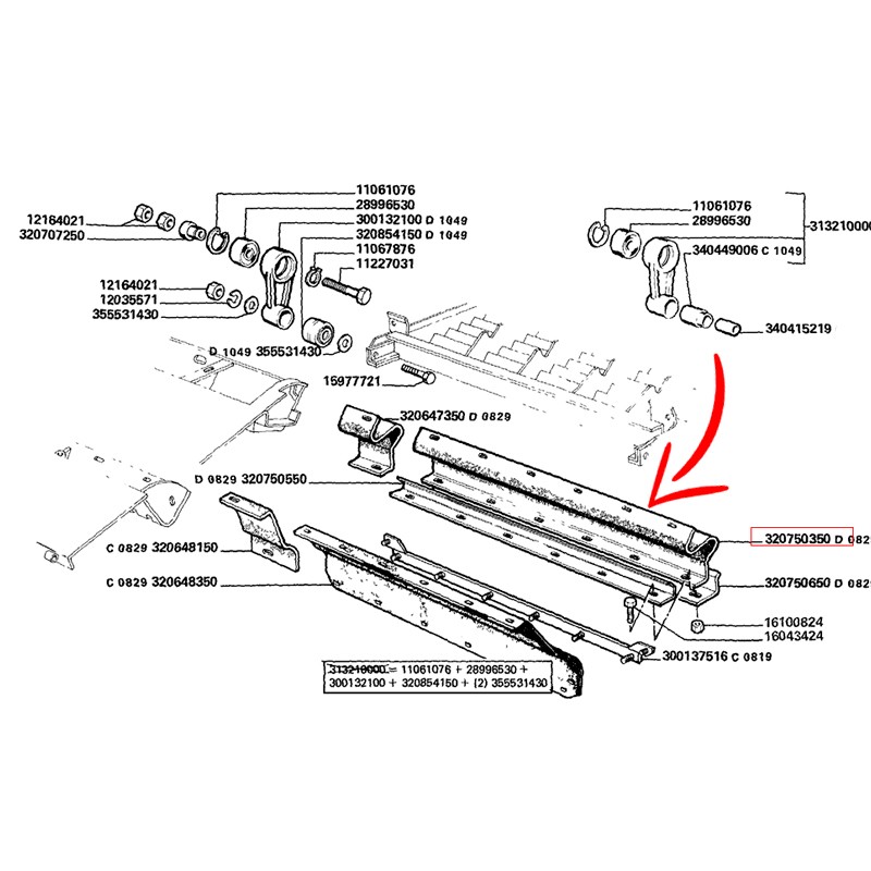 320750350.jpg TELA CASSONE ALIMENTATORE ANTERIORE COD. 320750350