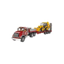 U02813.jpg MACK GRANITE CAMION CON PIANALE DI CARICO RIBASSATO E CARICATORE-ESCAVATORE JCB COD. U02813