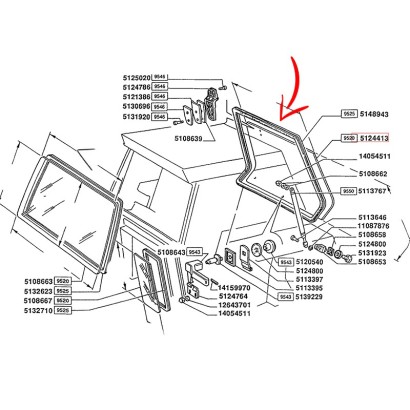 5124413.jpg VETRO 7 FORI ORIGINALE CNH COD. 5124413