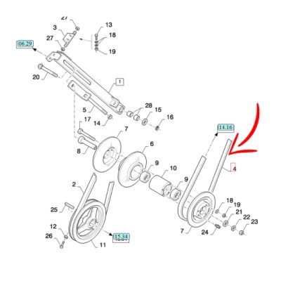 9515075LVS.jpg CINGHIA DI TRASMISSIONE COD. 9515075
