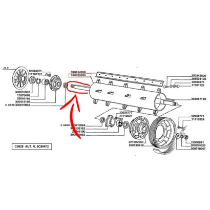 320522650.jpg ALBERO PASSANTE POSTBATTITORE 3550 COD. 320522650A