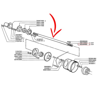 322394950.jpg ALBERO INFERIORE ATTACCO CARDANO COD. 322394950