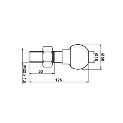 11776.jpg PERNO DI TRAINO A SFERA M22x125mm COD. 11776