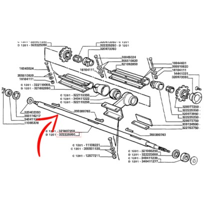 322225950.jpg ALBERO SUPERIORE CANALE ELEVATORE PAGLIA 3850 3890 COD. 322225950